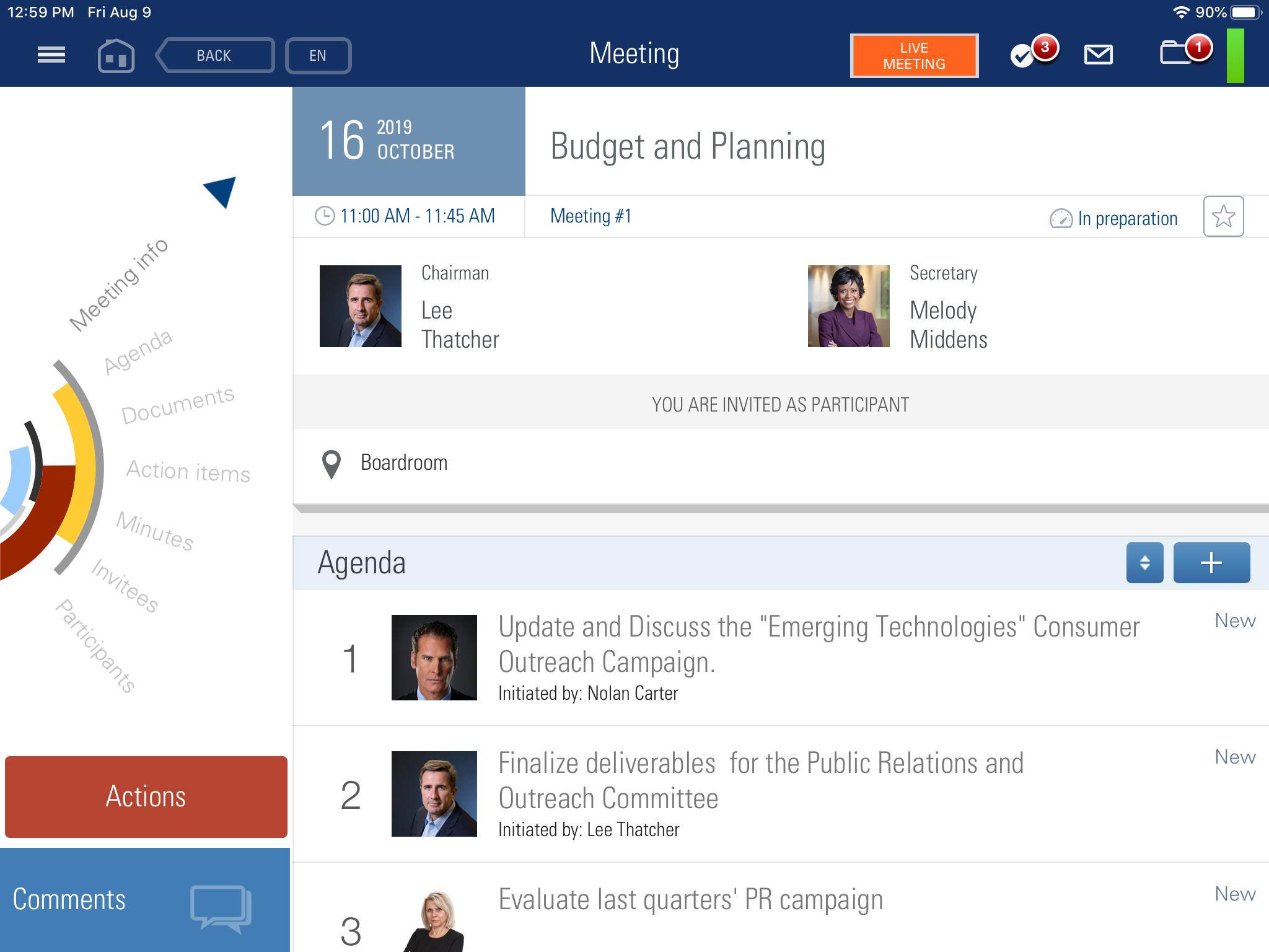 BoardMaps Software - BoardMaps meeting page