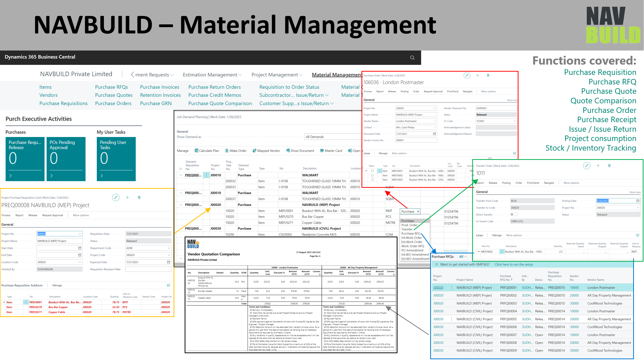 NAVBuild Material, Inventory Management