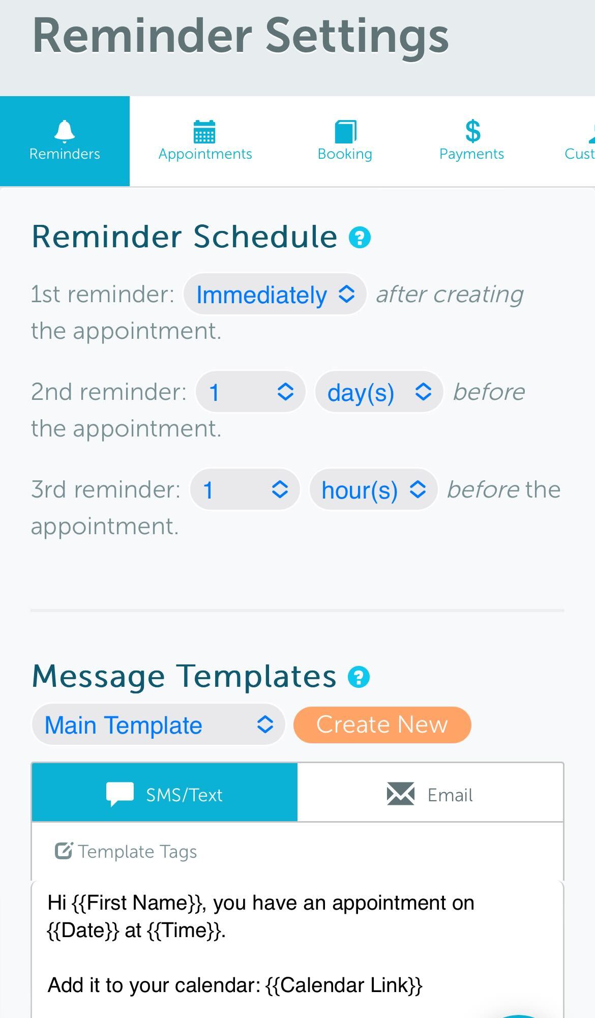 Schedule your reminders and customize your messaging