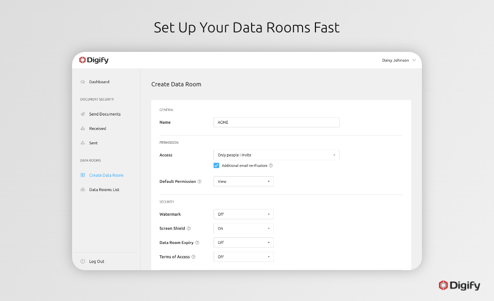 Easily Create Data Rooms-thumb