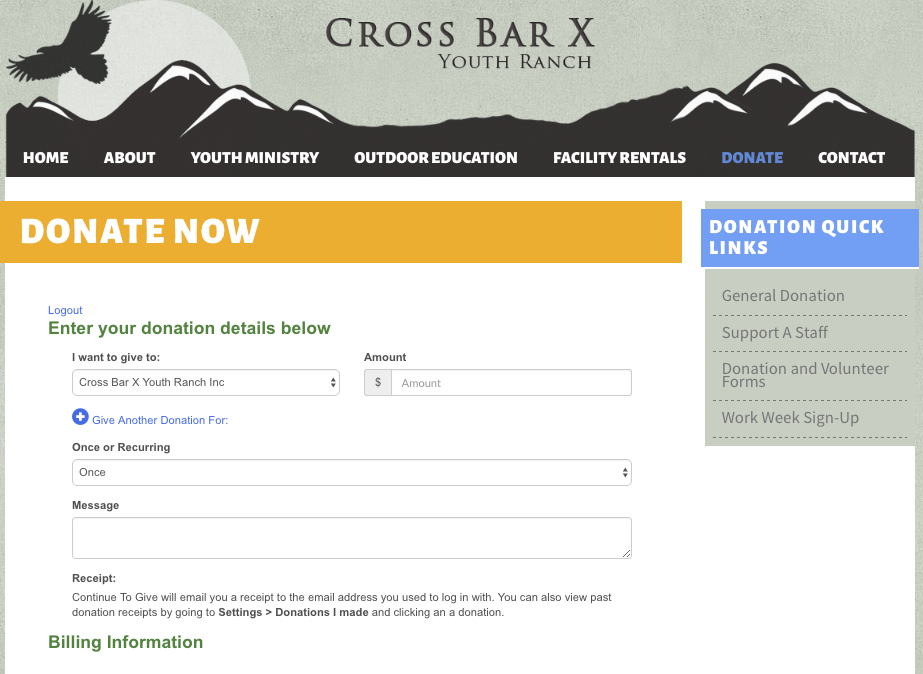 Offer online giving options directly via website