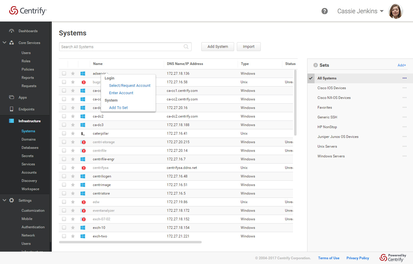Centrify Infrastructure Services