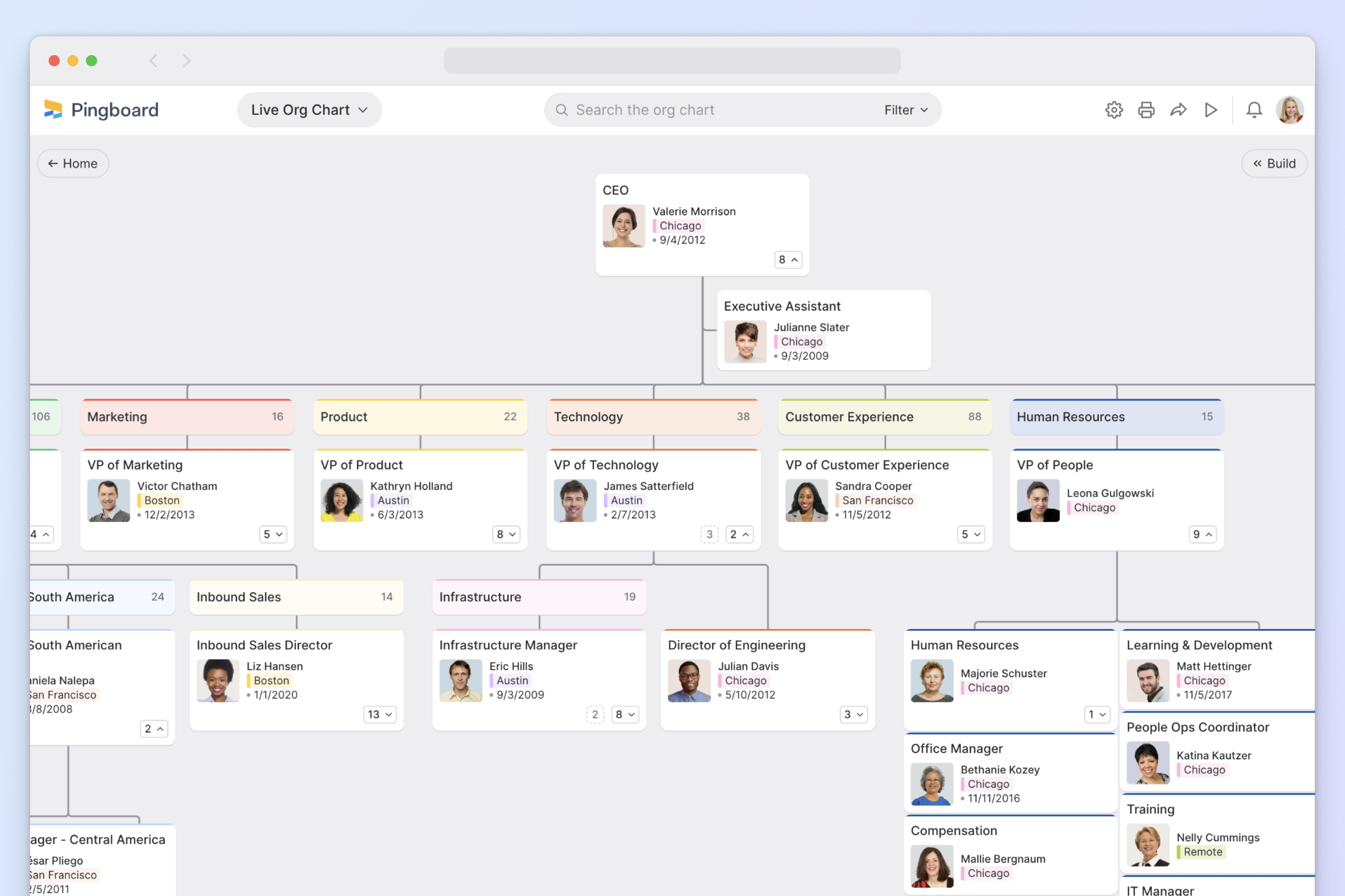 Easily visualize your company for your leaders, team, and board