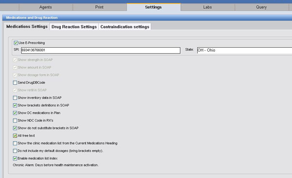 Praxis EMR Software - The tool lets users enter the SPI number