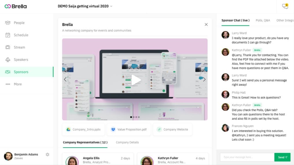 Brella Software - Brella sponsor chat
