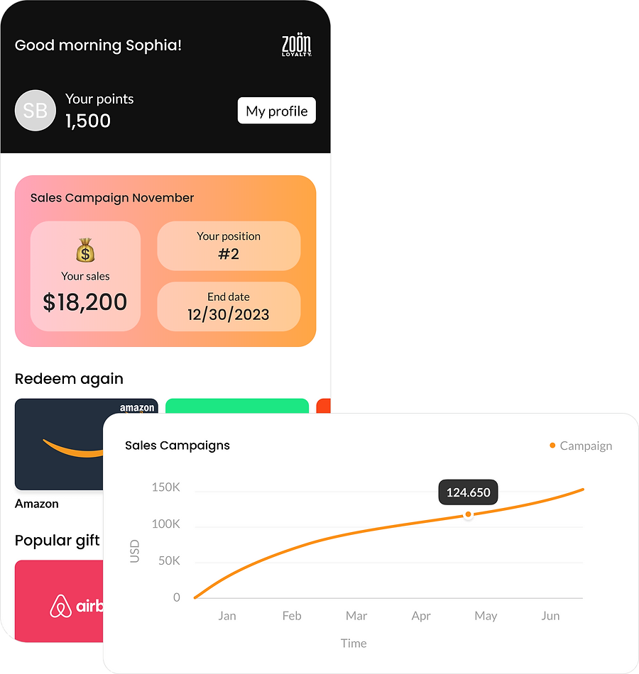 Zoön Loyalty Software - Employee Dashboard in Sales Campaign