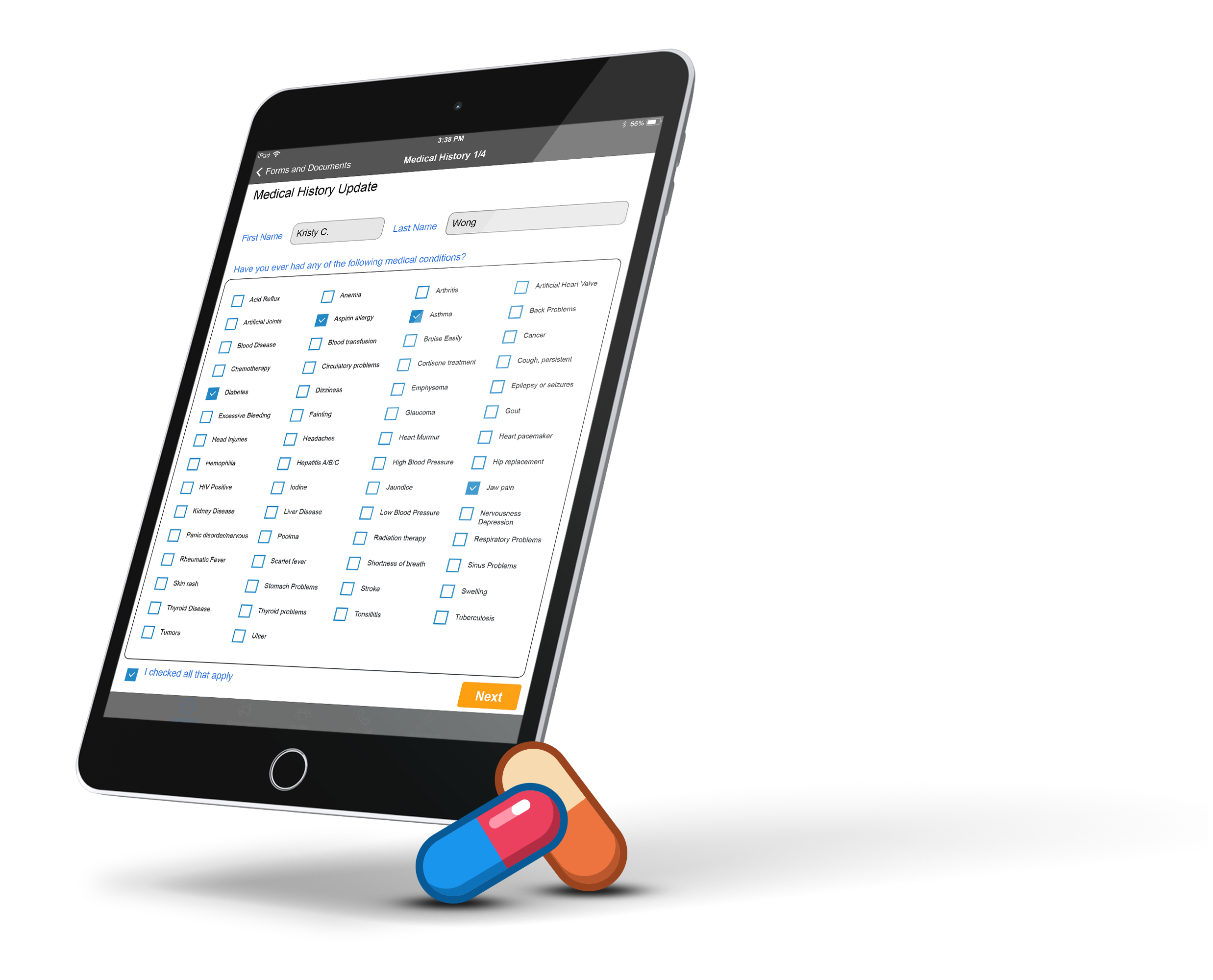 YAPI Software - Update medical history in real-time with iPad forms that auto-import data and signed PDFs to your practice management software