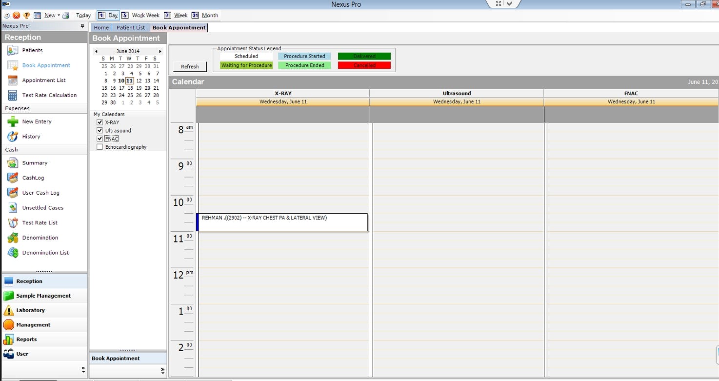 NEXUS Pro Software - Appointment/ Scheduling.