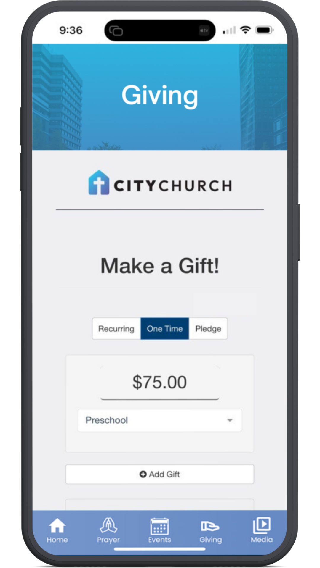 TouchPoint Software - Encourage and streamline generosity through the mobile app. One-time donation, recurring or pledges, all through our authenticated and secure giving platform. Members can also easily see their giving history, right from their phone!