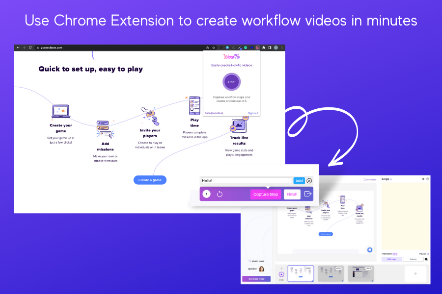 Use chrome extension to create workflow videos