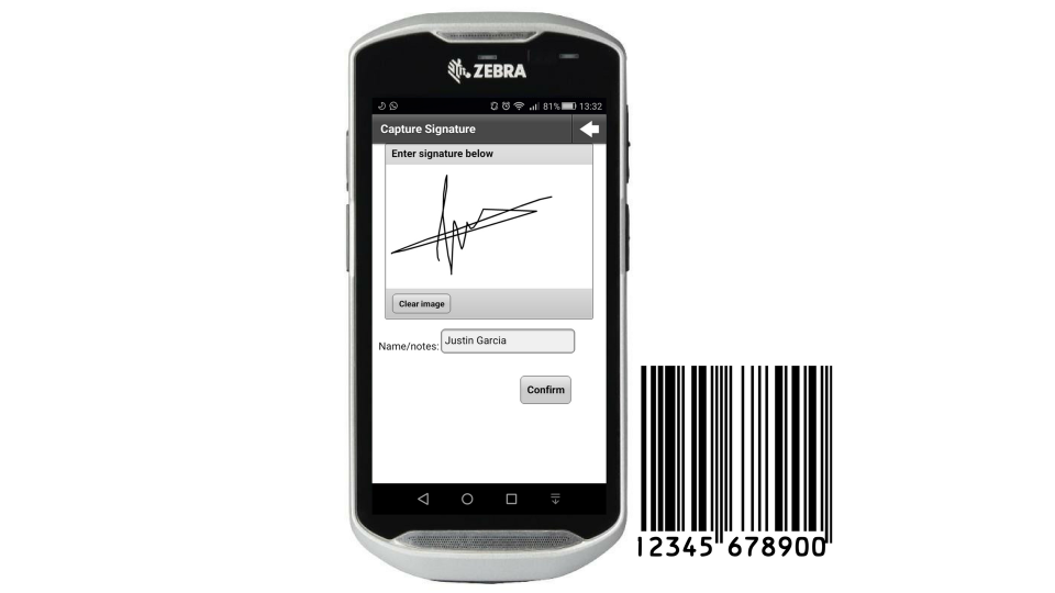 Stream Check screenshot: Capture electronic proof of delivery with Stream driver mobile apps on ruggedised Android Zebra devices