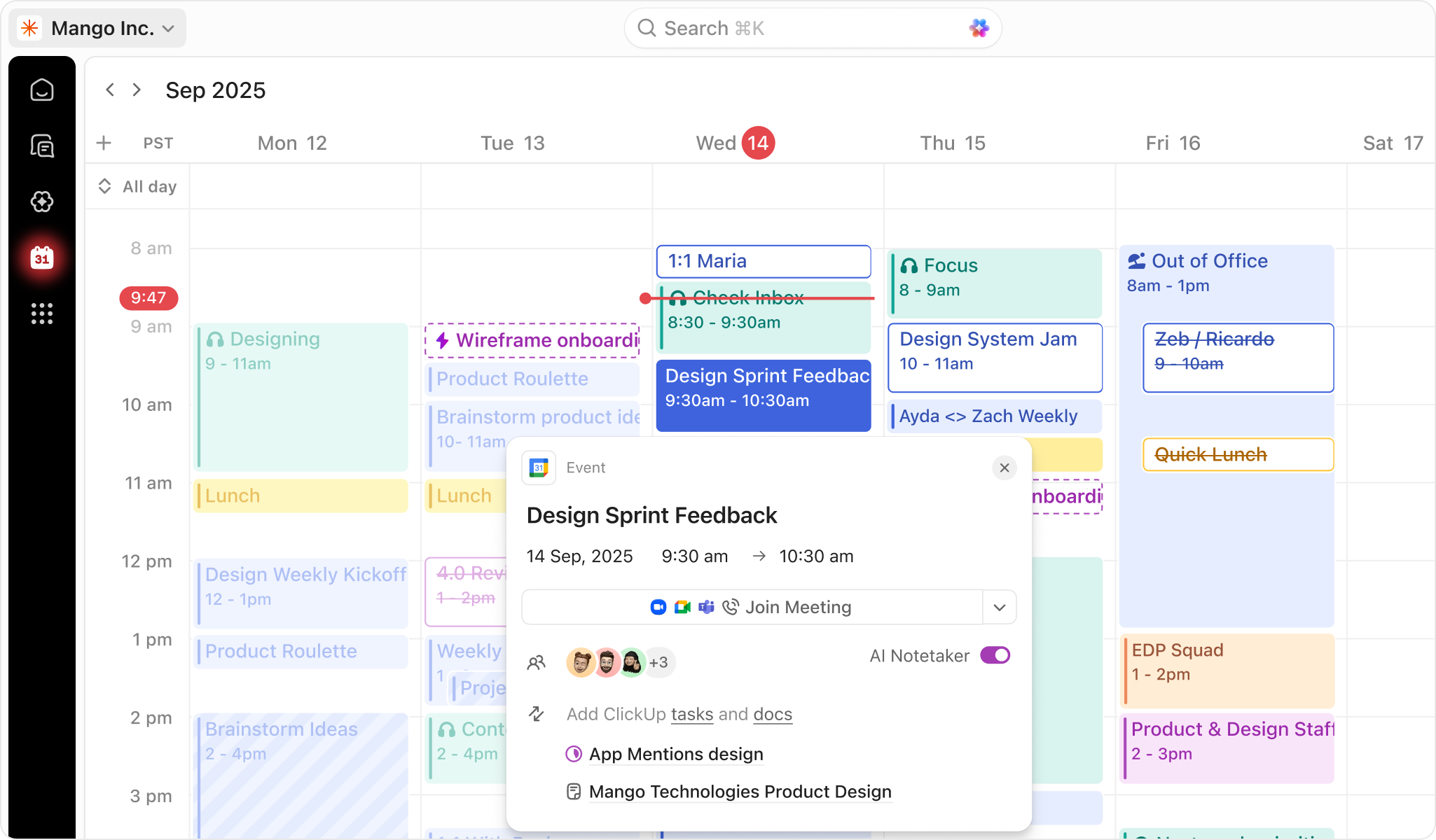 ClickUp Software - ClickUp calendar