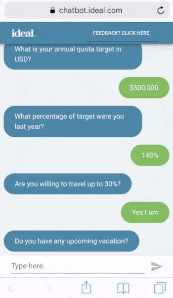 Ideal chatbot conversation