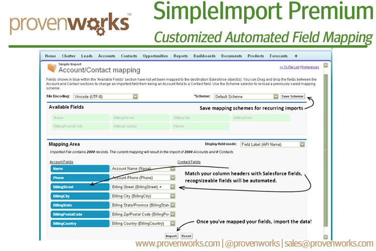 SimpleImport Premium Software - Field Mapping