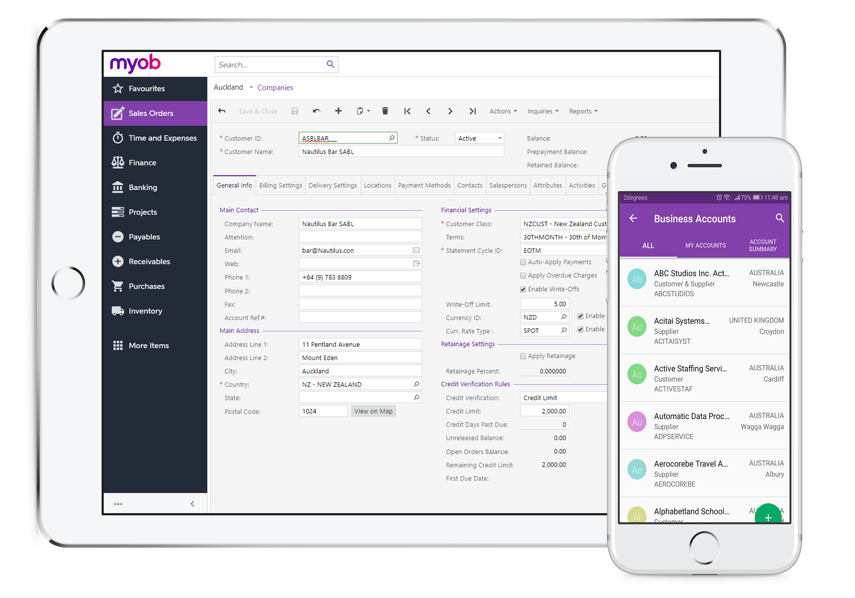 MYOB Advanced Business Software - Mobile solutions liberate service, sales, and warehouse teams from bottlenecks and hurdles. Unlock efficiencies, eliminate admin backlog, reduce data errors and increase customer satisfaction.