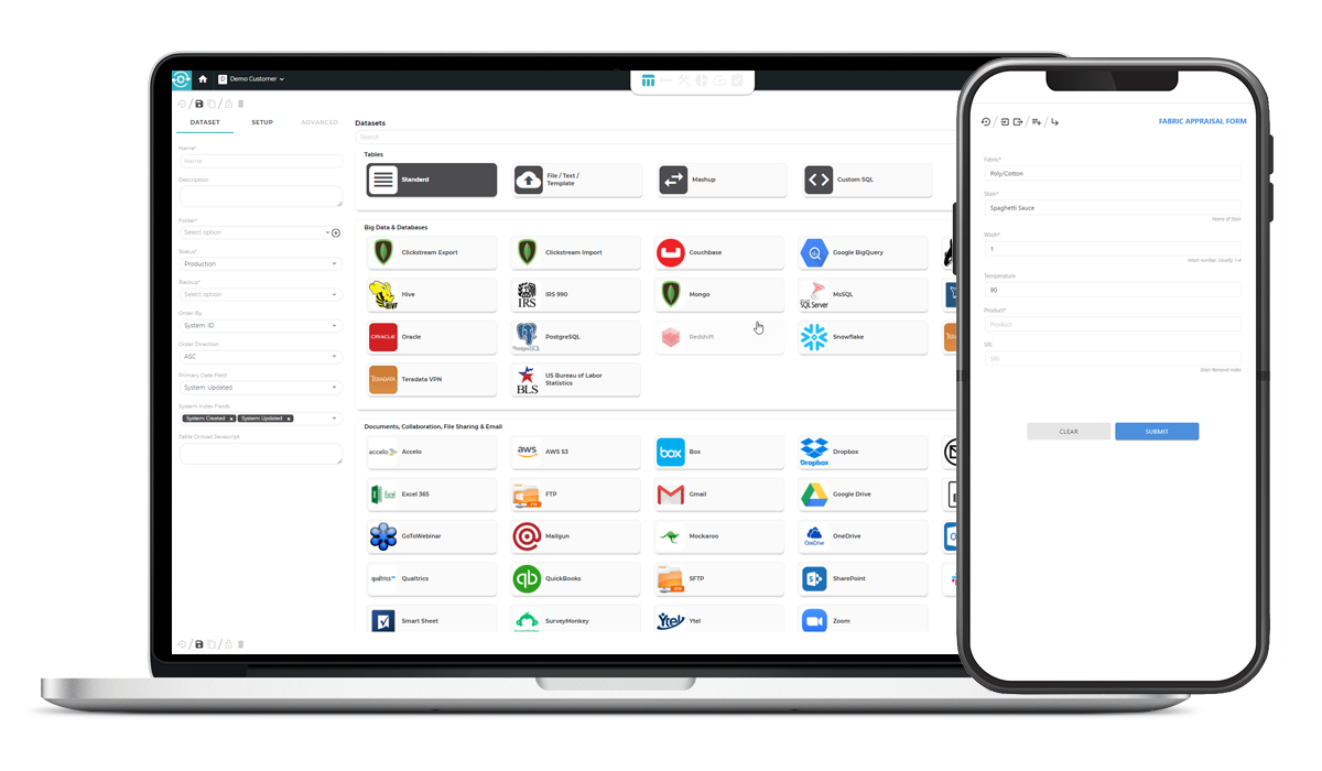 Minitab Connect screenshot: Minitab Connect dataset