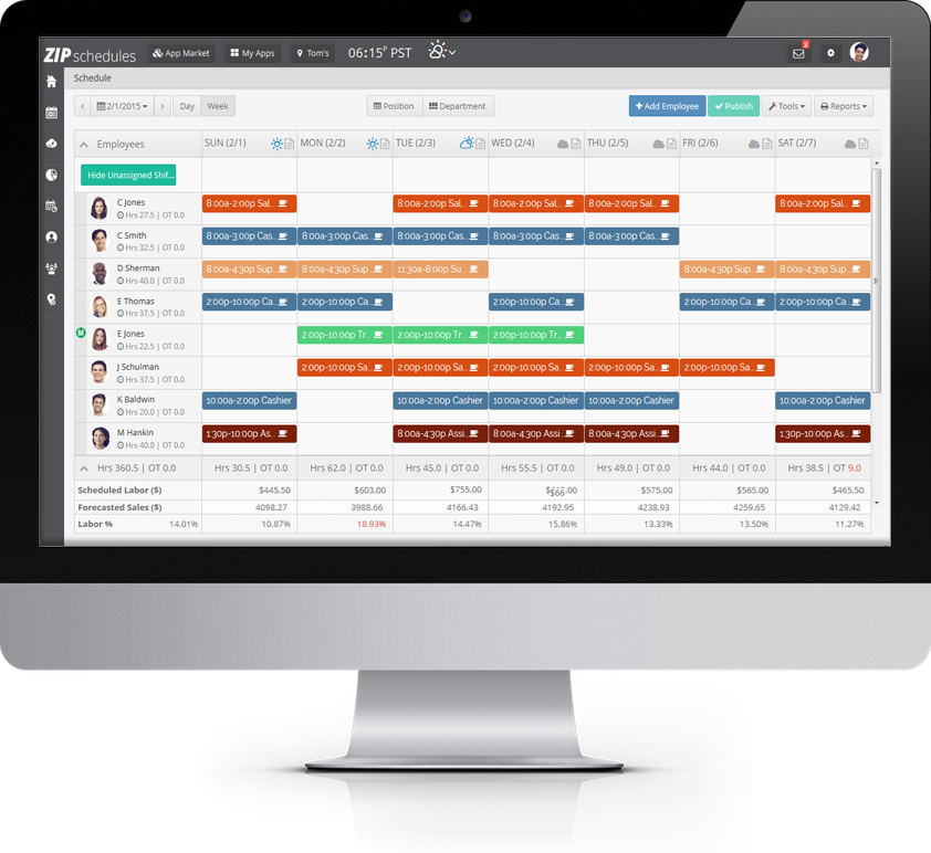 Save favorite shift schedules as templates
