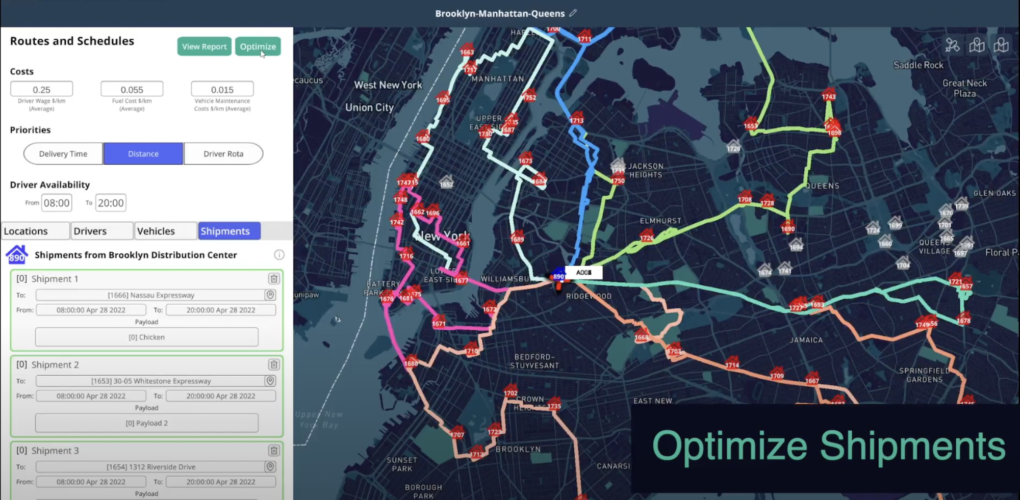 V2T Logistics AI screenshot: Automated scheduling & route optimization