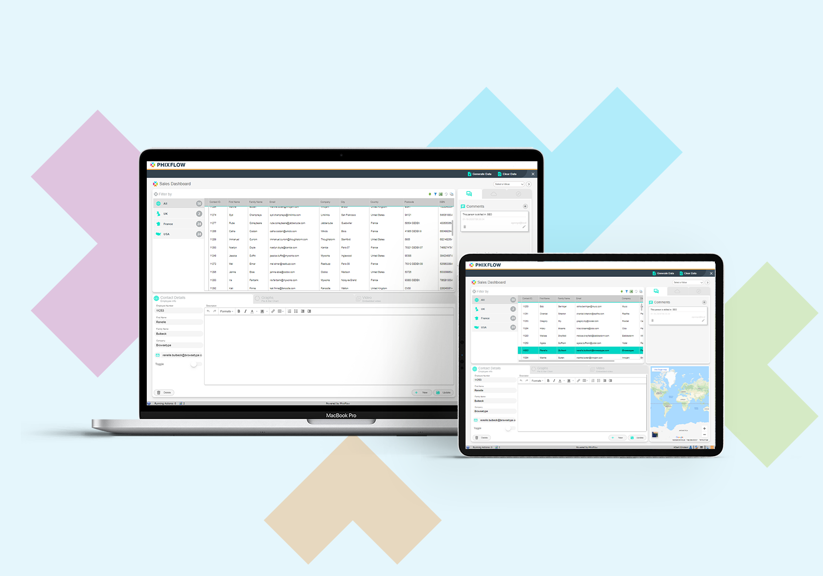 PhixFlow screenshot: The applications you create are responsive allowing them to be accessed using any internet connect device with a web browser meaning there’s no need to build multiple versions of the same application for different devices.