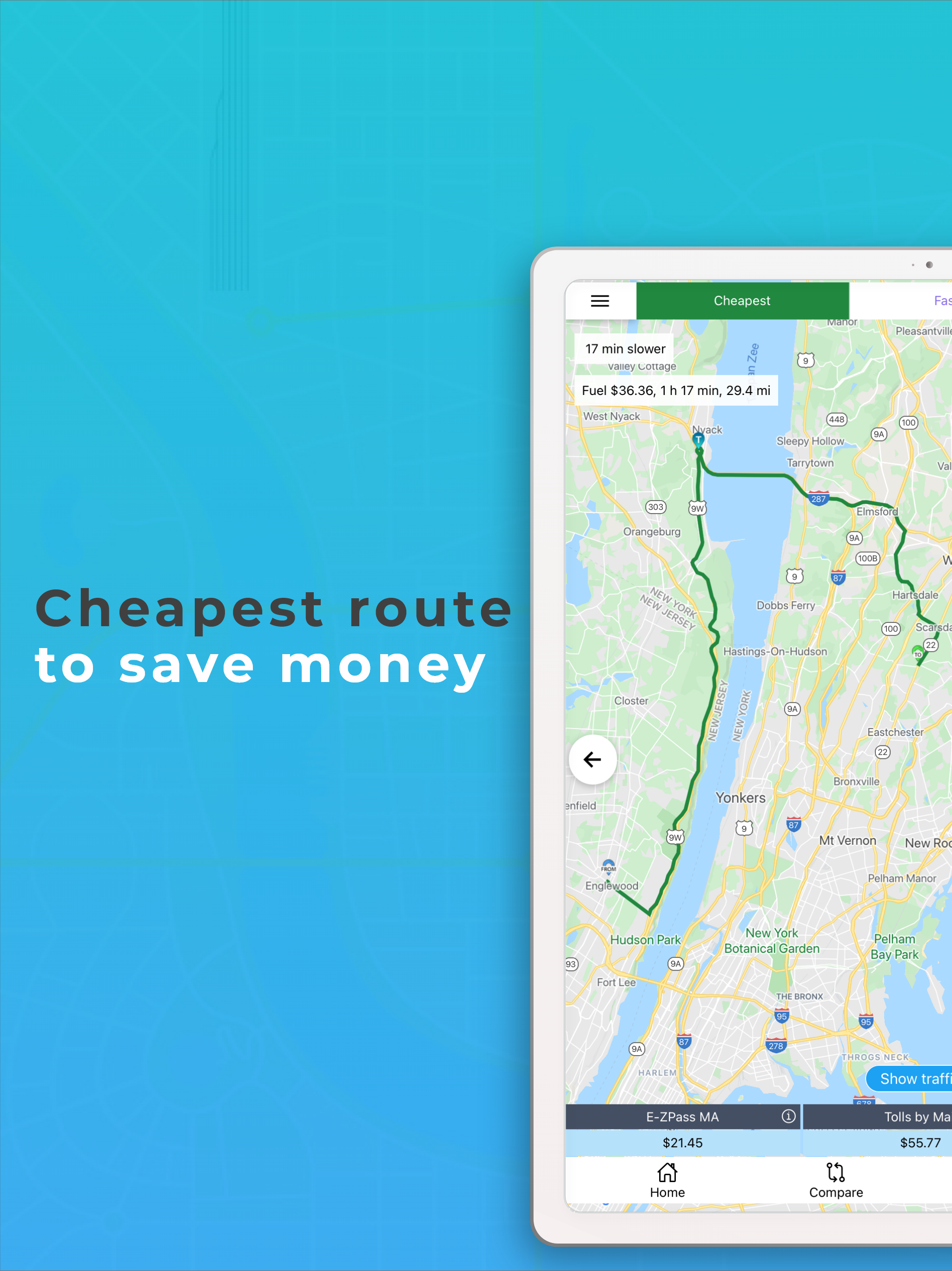 See cheapest route and save money