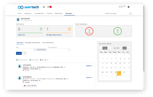 Seertech Learning Software - Management