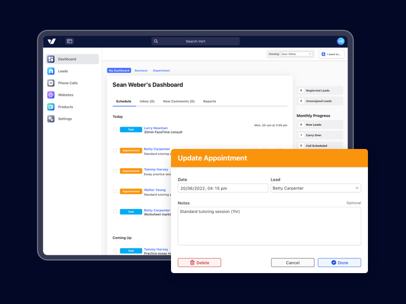 Configure tasks to be automatically created and assigned to team members when new leads are created or their status has changed.
