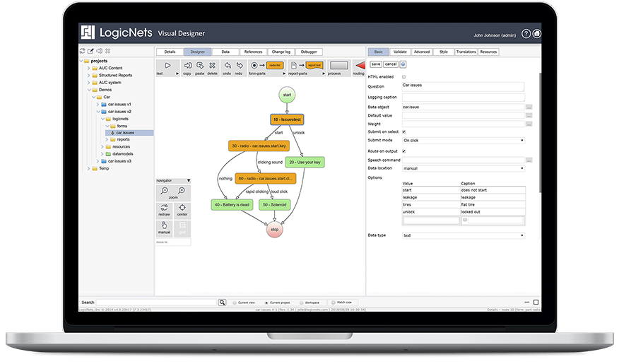 LogicNets screenshot: LogicNets application visual modeling