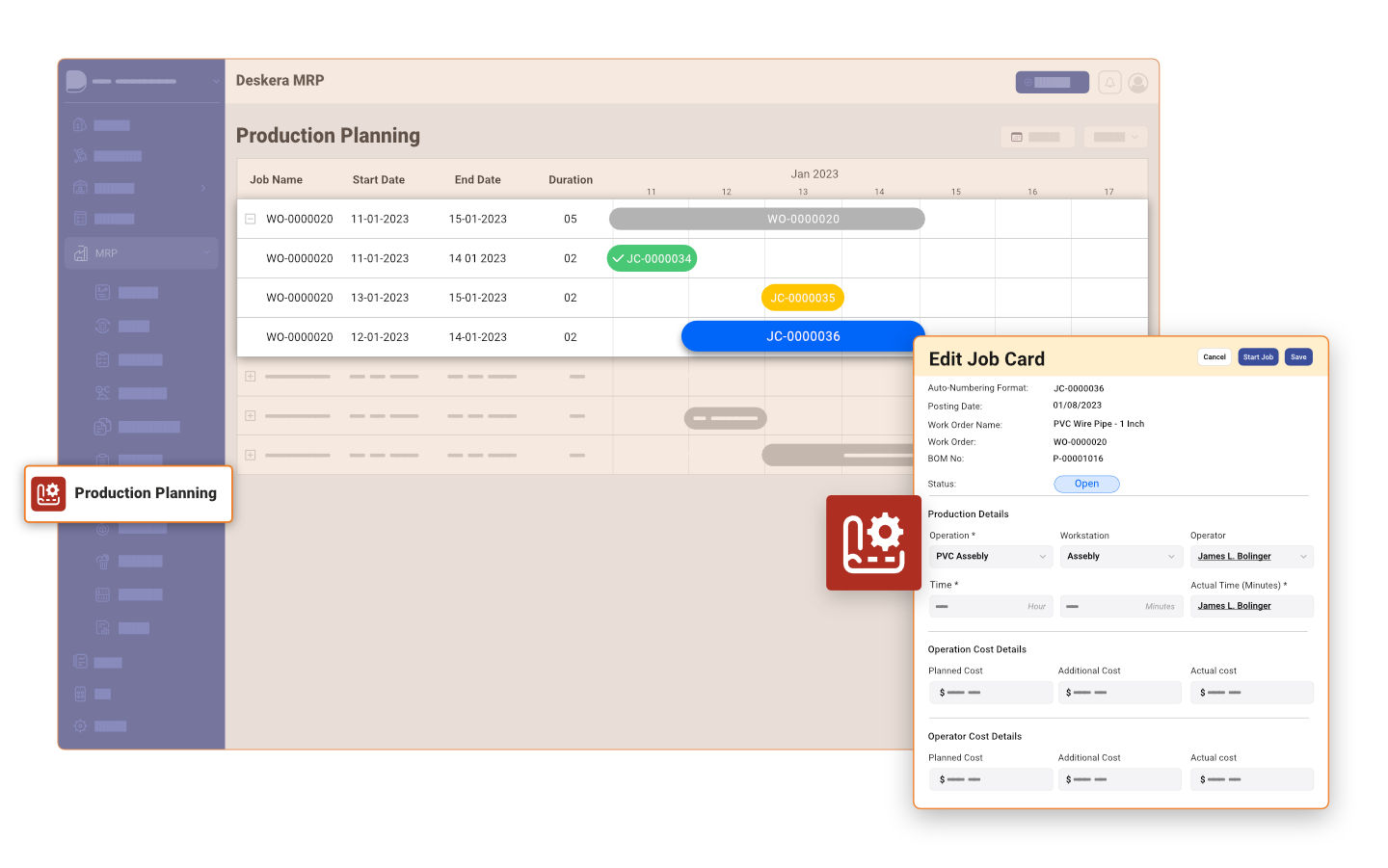 Create production plans with ease. Assign resources, set schedules and deadlines, and manage your entire process in one place. Track production costs and optimize efficiency with comprehensive analytics.