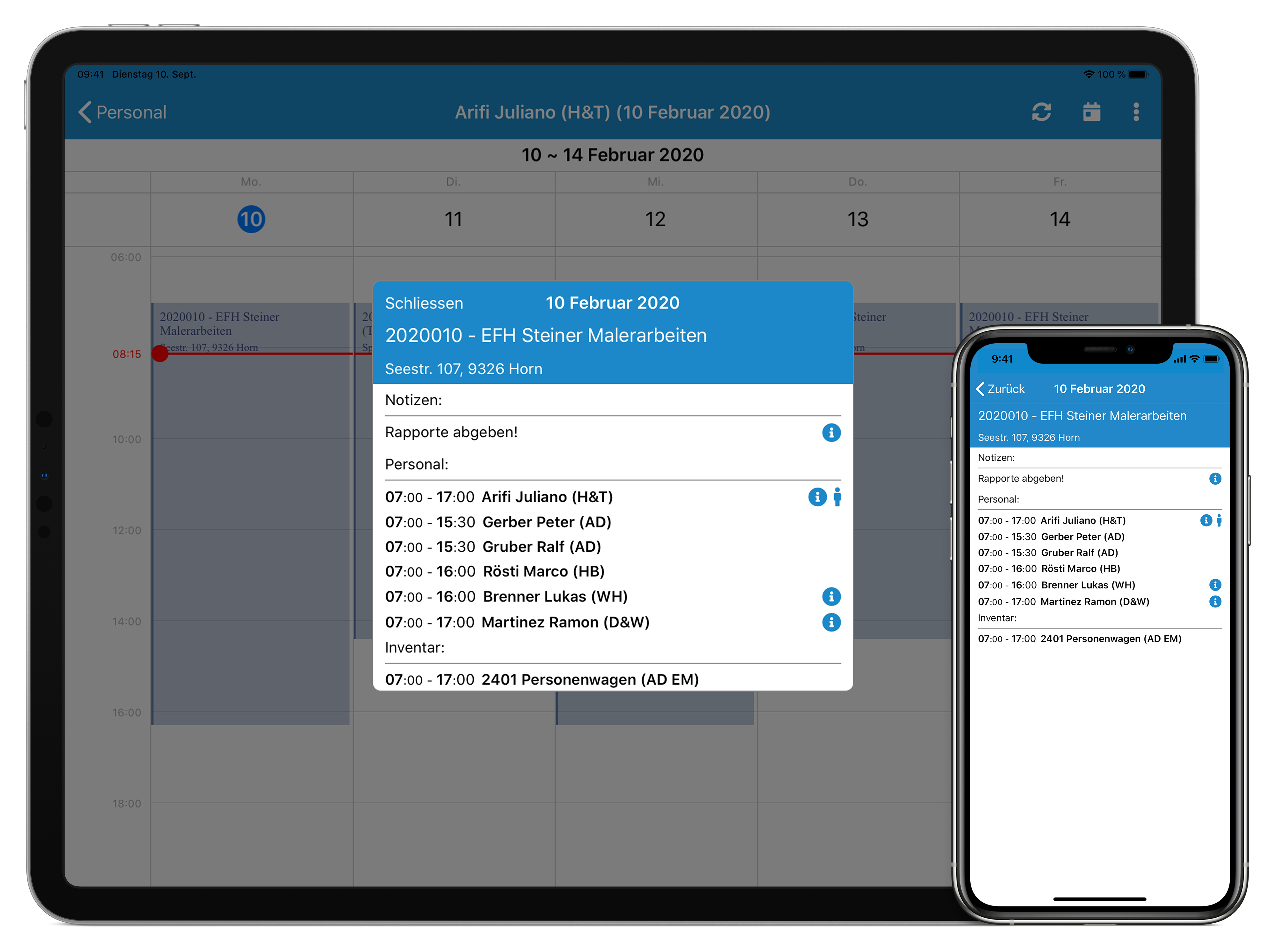 SORBA screenshot: SORBA resource planning app