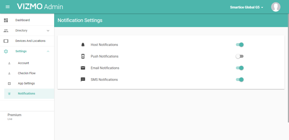 Vizmo notifications