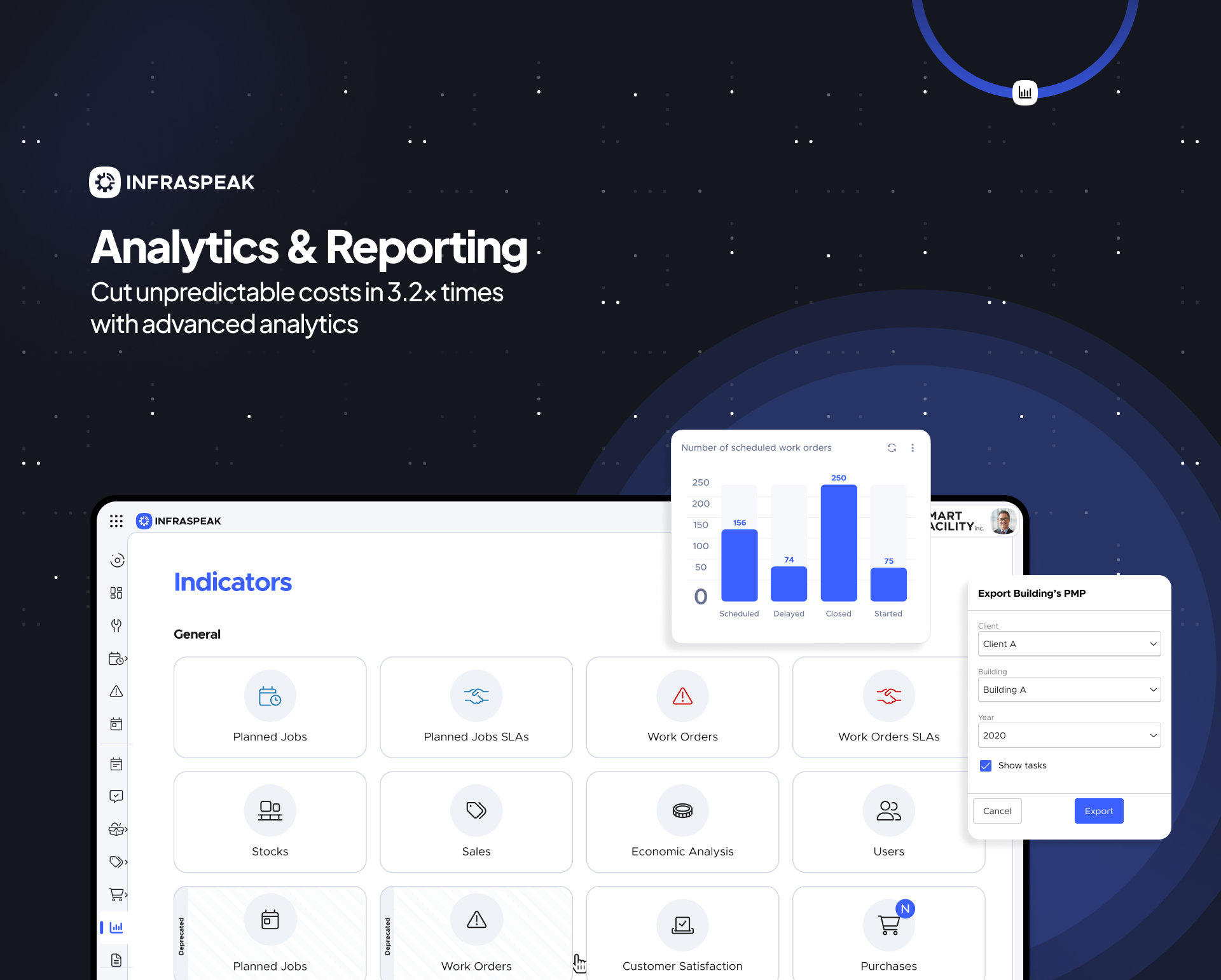 Track crucial KPIs, build personalised dashboards and explore dozens of robust report templates. This provides comprehensive insights into all corners of your operations — assets, inventory, compliance and more!
