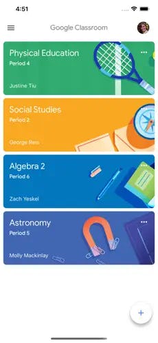 Google Classroom Software - Mobile app