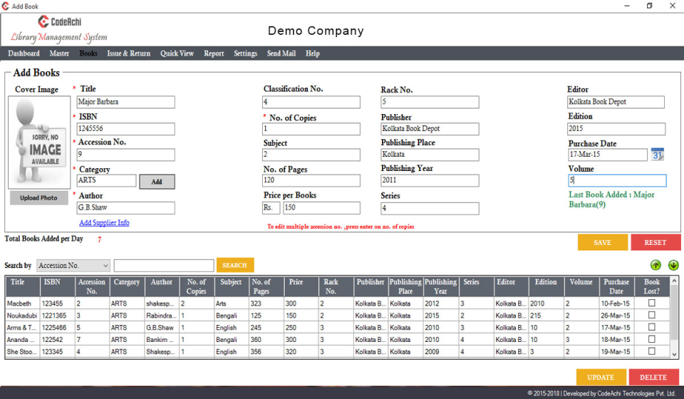 CodeAchi Library Management System Software - 2