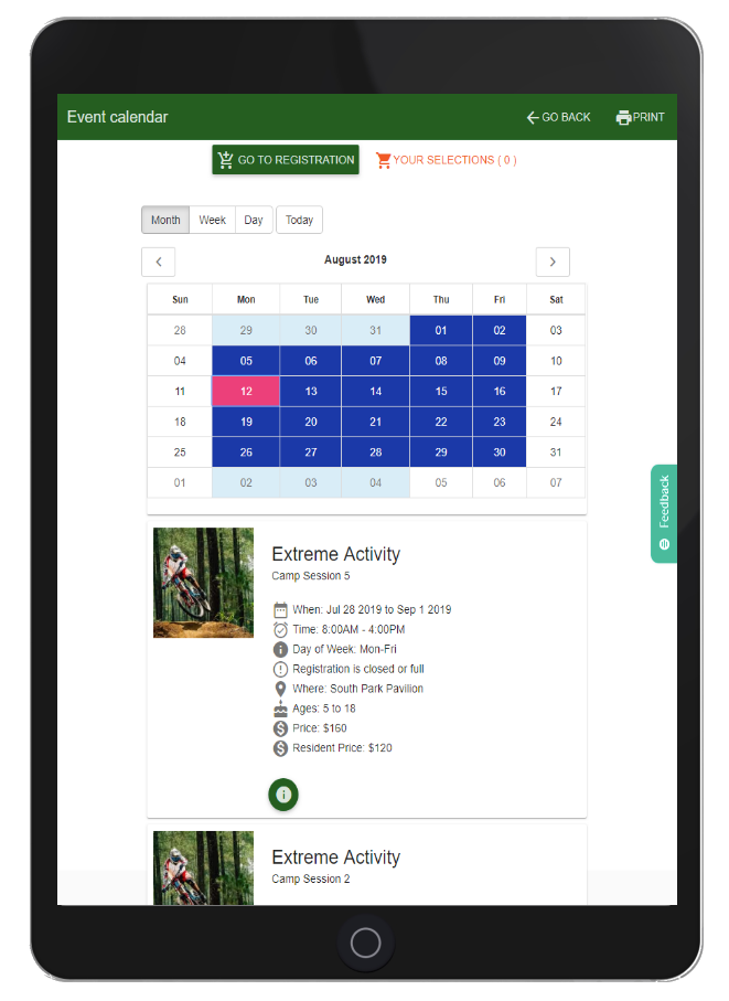 Cogran Software - Calendar-first listings help shoppers who are looking for programs based on their availability or the availability of specific programs.