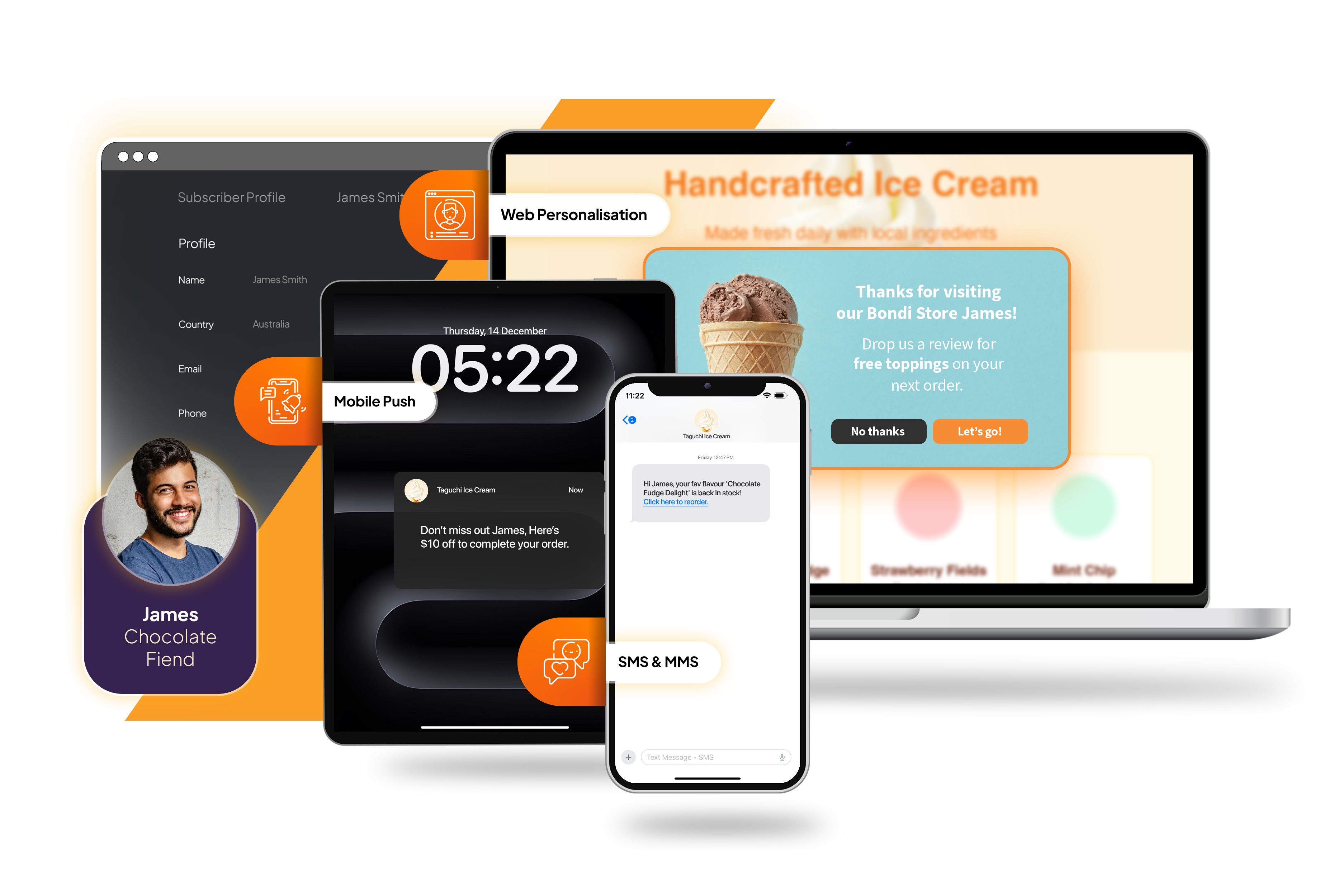 Taguchi screenshot: Taguchi supports email, SMS, mobile, web messaging, and more—allowing you to integrate multiple channels into one streamlined strategy. Engage with your audience through the right channel at the right time for maximum impact.