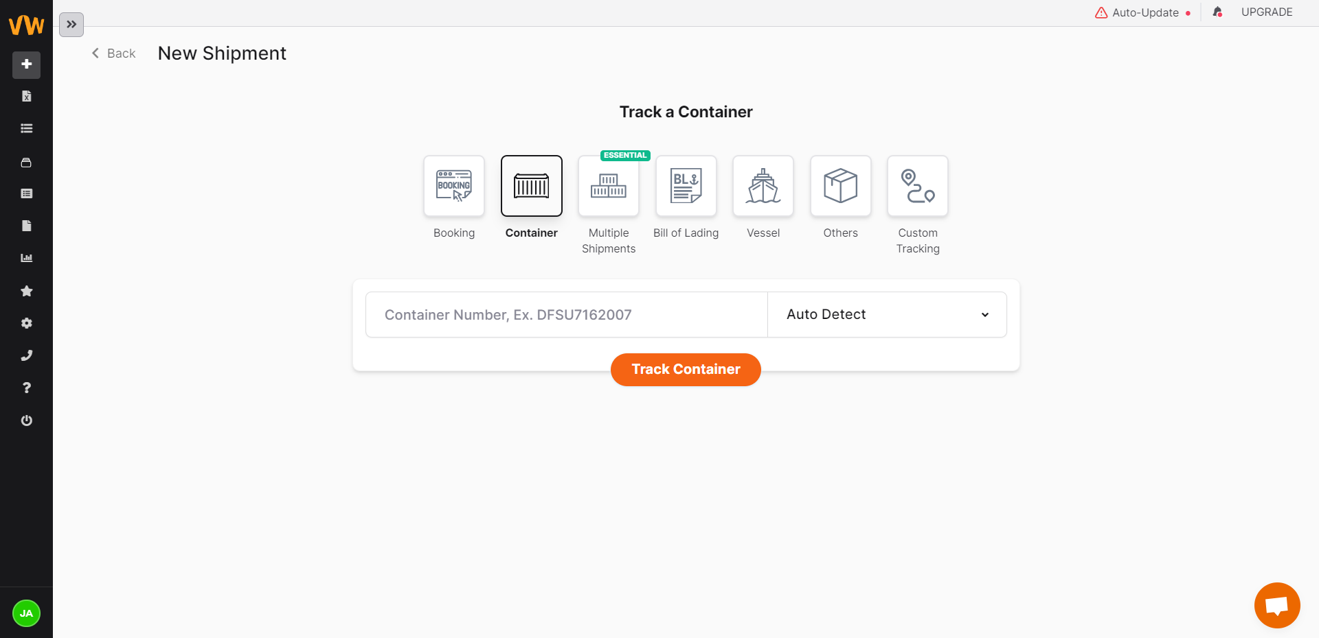 Different ways of adding shipments to track. (except the integration for auto-tracking))