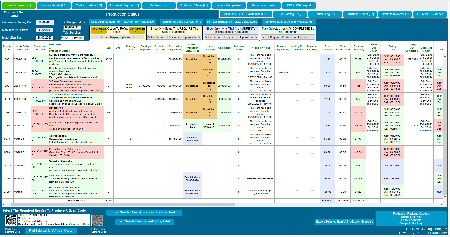 Contract Controller Software - Production Status

Using a Quality & Control Sheet, or QR code on the drawing, have full traceability of items as they progress through the workshop / factory.