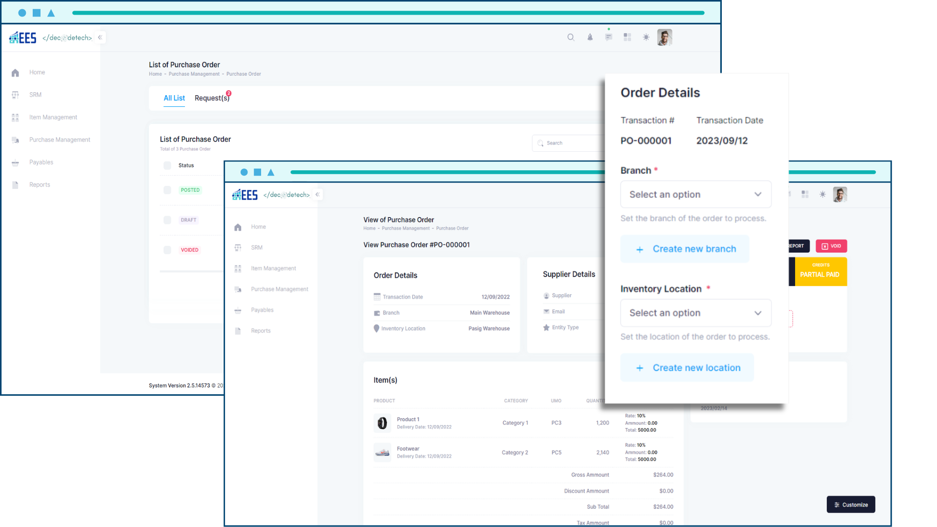 EES ERP System Software - EES Procurement - Purchasing System