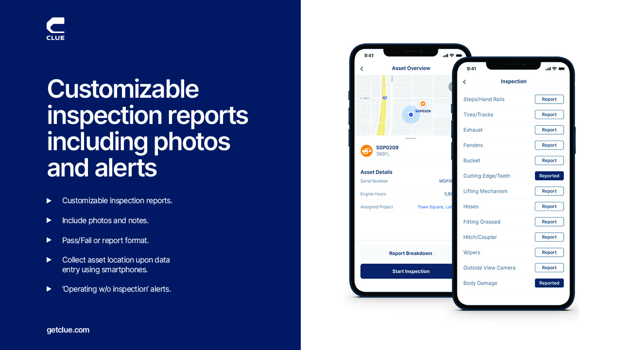 Clue's digital inspections streamline equipment checks. Easy-to-use, it ensures thorough, consistent inspections, reduces paperwork, and enhances safety and compliance