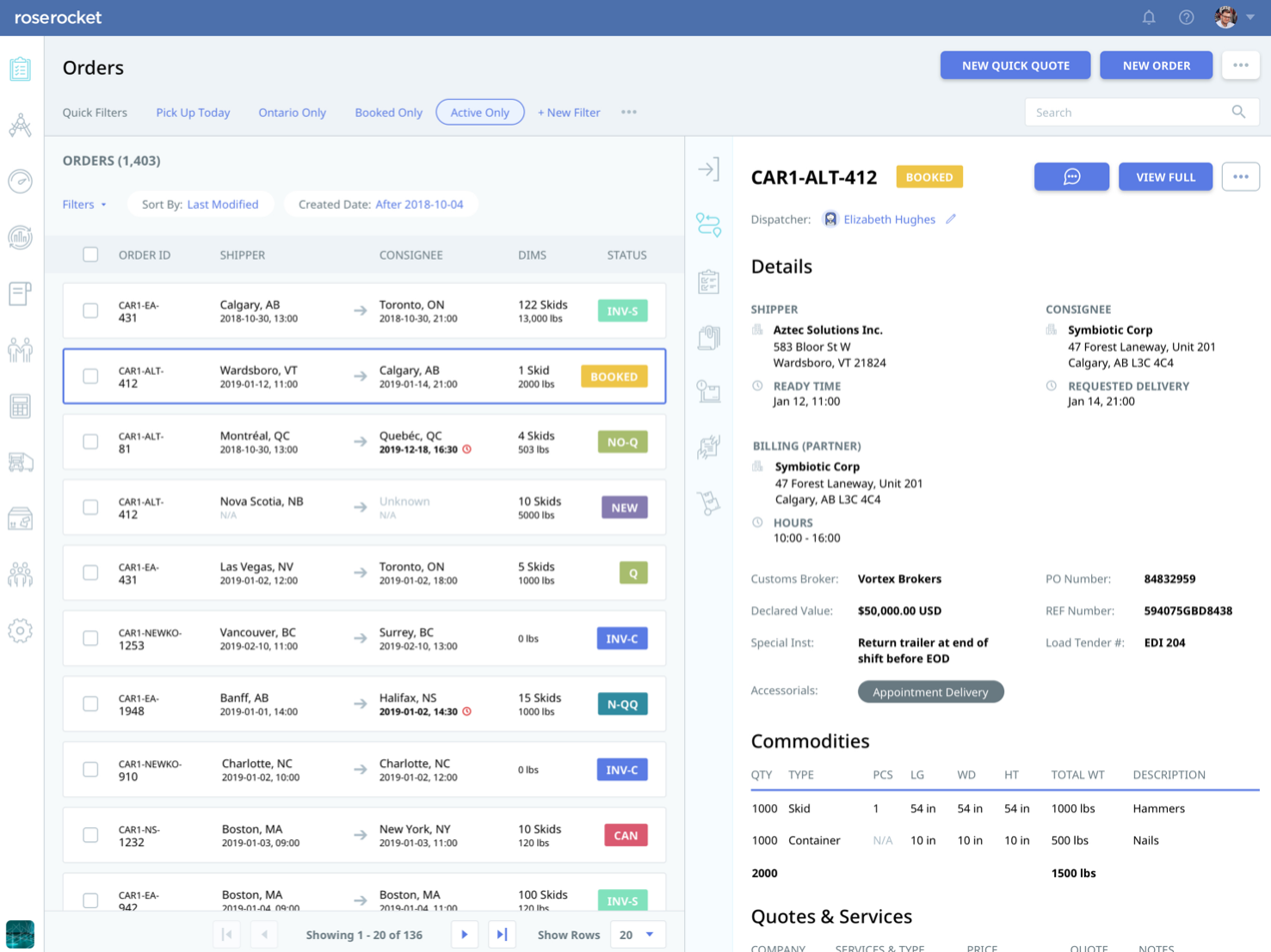 Create and Dispatch orders quickly