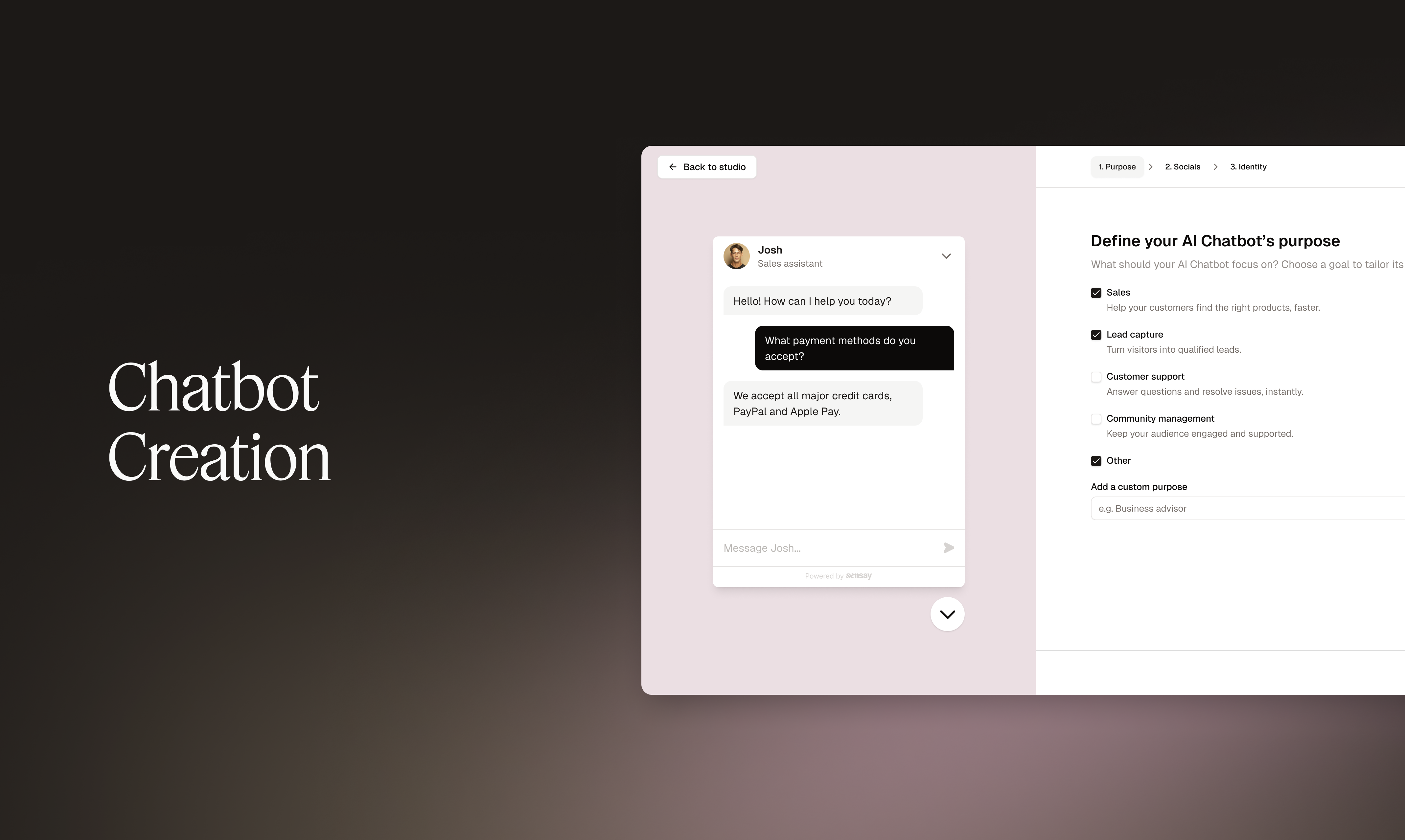 Sensay screenshot: Sensay AI ChatBot