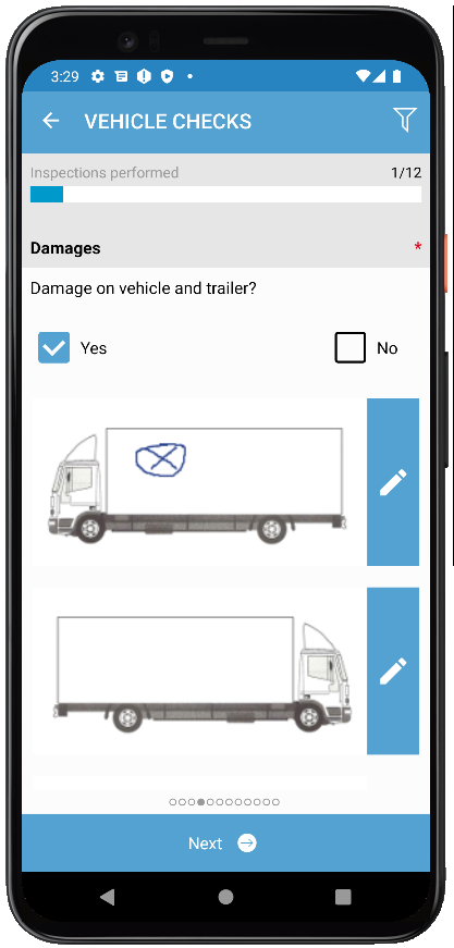 cadis App Vehicle Check Damage