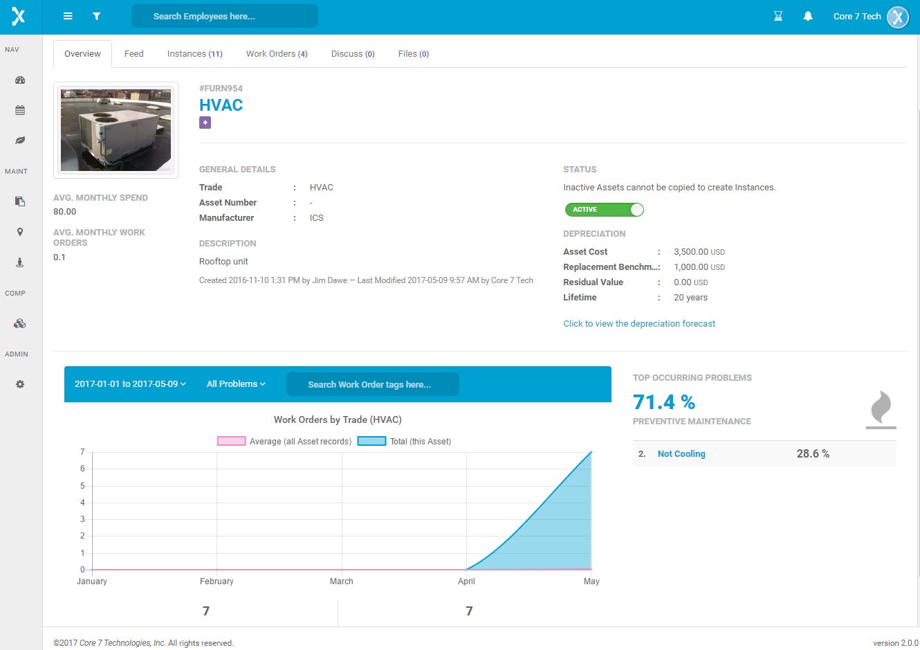 Officetrax Facilities Software - Asset overview