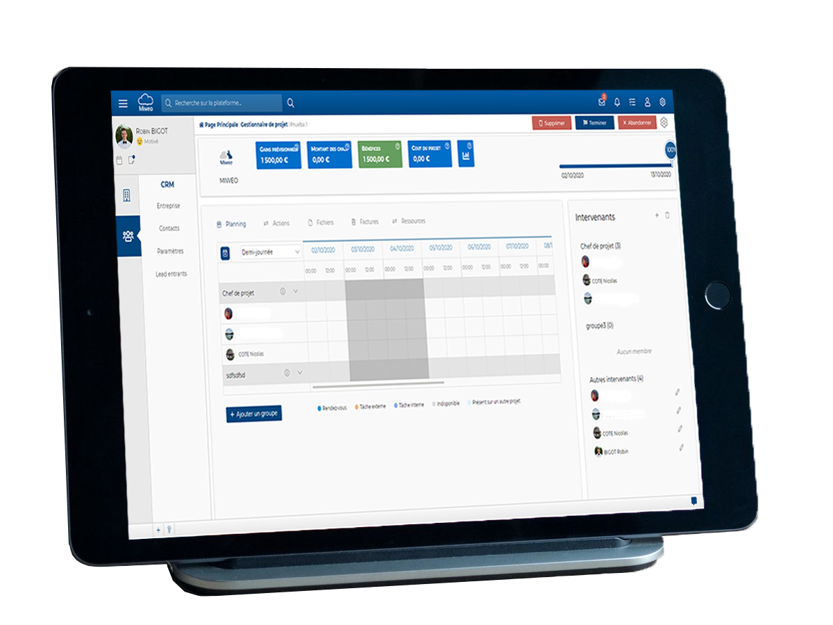 Miweo screenshot: Miweo CRM