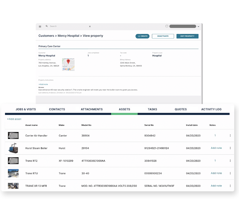 BuildOps Comprehensive Asset Management: Optical character recognition (OCR) means techs take a photo of the asset data plate + our software extracts the critical info, accurately documenting and organizing all equipment history.