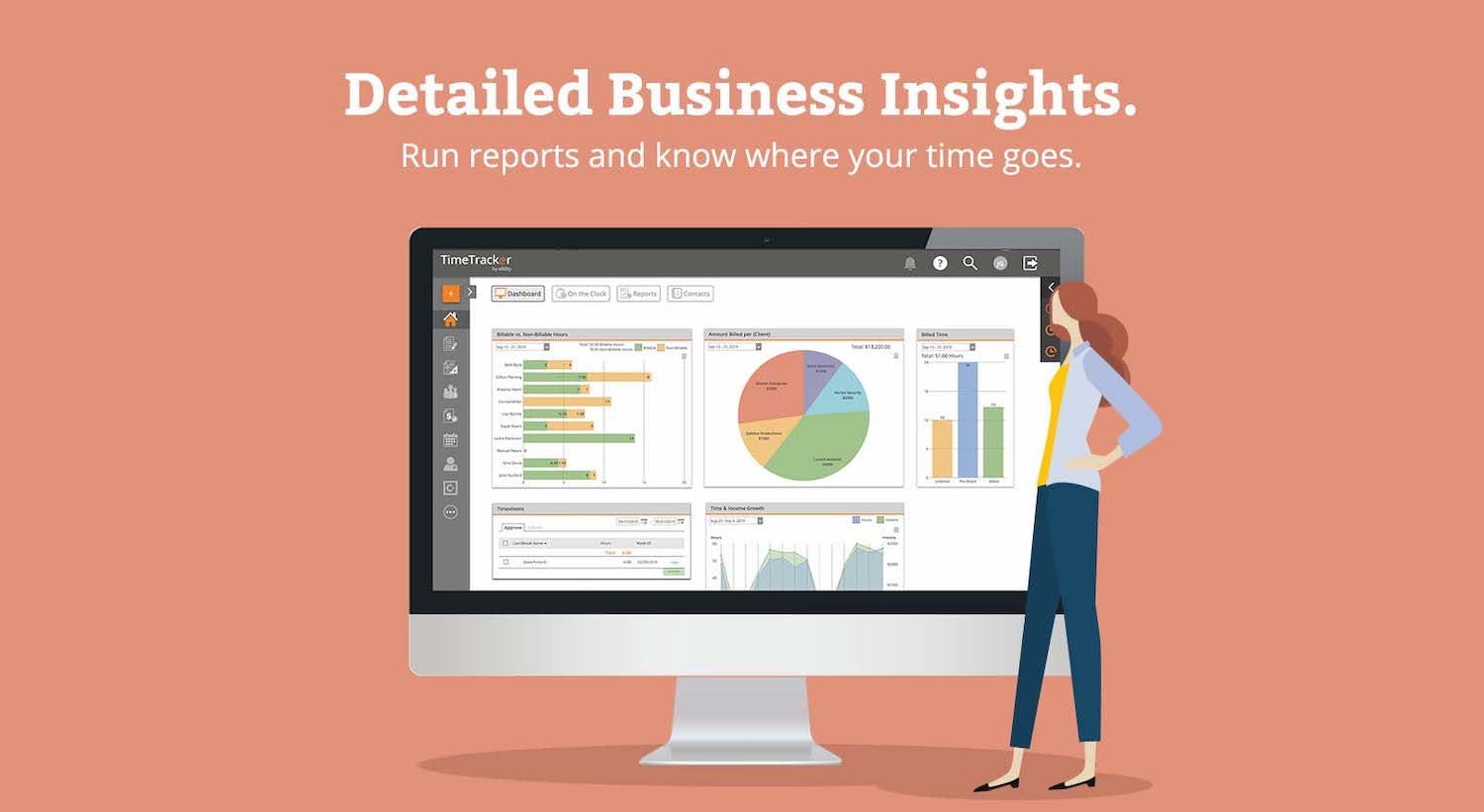 Time Tracker Software - Detailed business insights. Run reports and know where time goes.