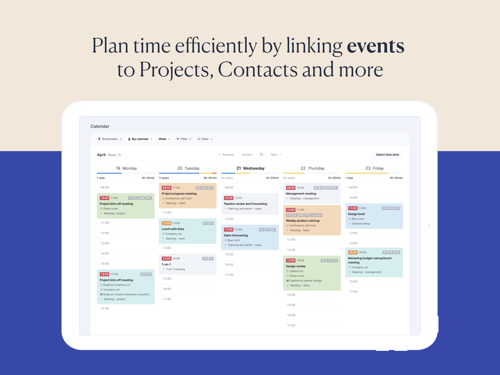 Scoro Software - Detailed Calendar