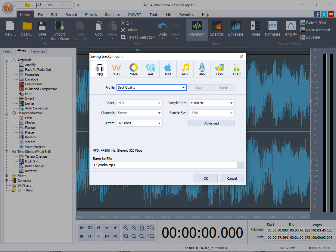 AVS Audio Editor - Edit all key audio formats
