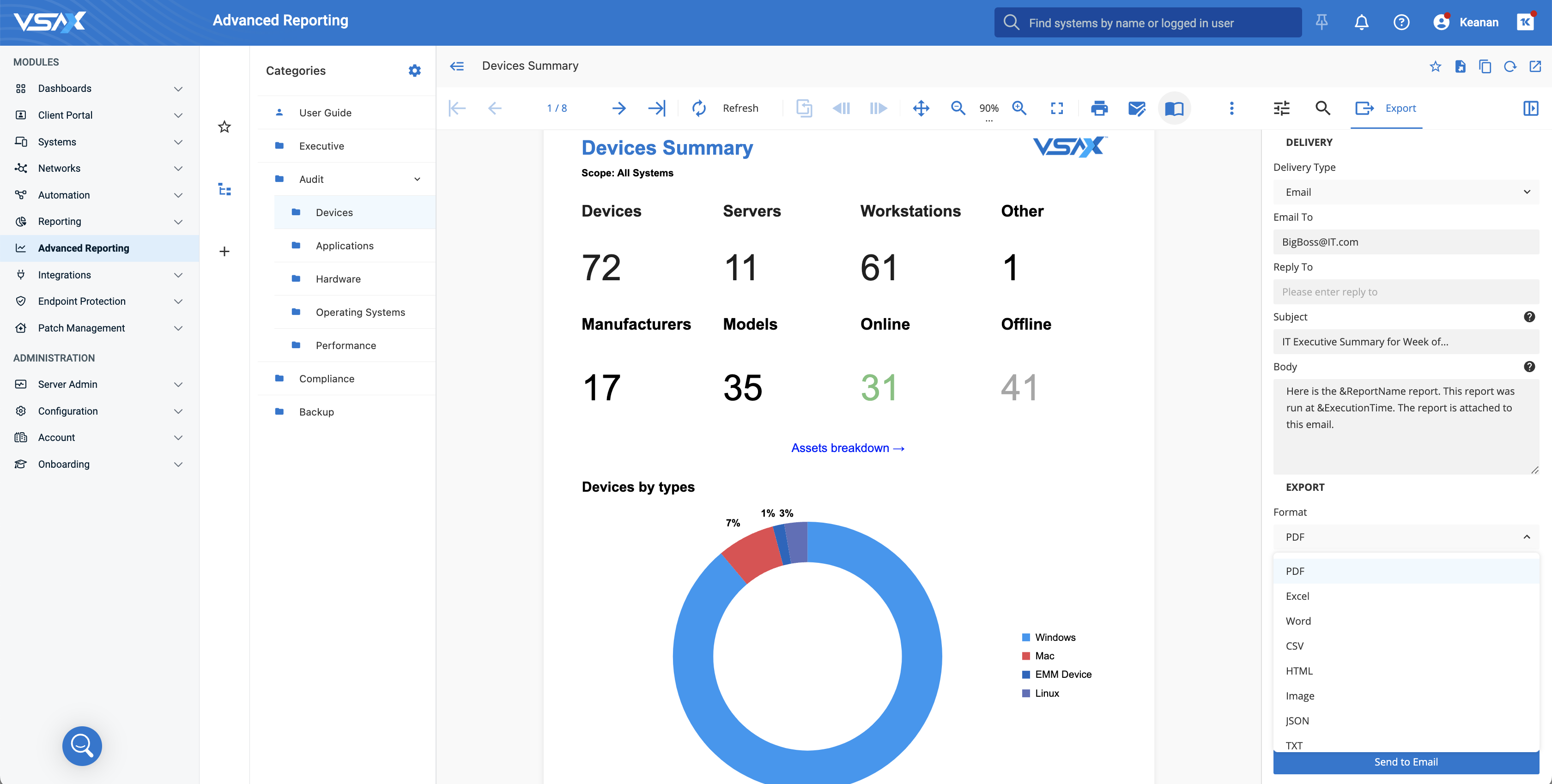 VSA 10 Automated IT Reporting with Drag and Drop Report Builder