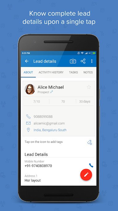 LeadSquared Software - Lead profiles can be accessed using the mobile apps
